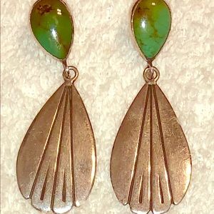 Vintage sterling silver and turquoise earrings.